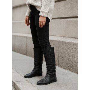Prada Black Slouchy Leather Tall Boots